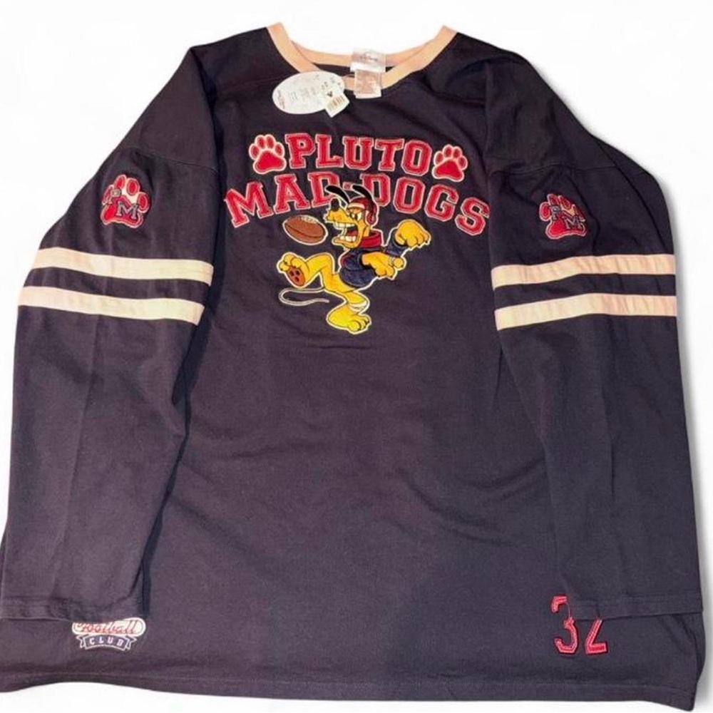 Disney Pluto Mad Dogs Long Sleeve Shirt - Black and Red